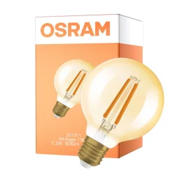 Osram Vintage 1906 LED E27 Globe Filament Guld 7.2W 806lm - 824 Extra Varm Vit | Ersättare 60W