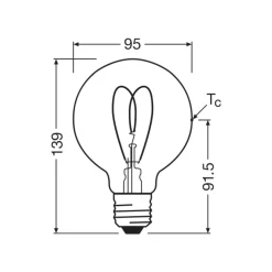 Osram Vintage 1906 LED E27 Globe Filament Guld 4.9W 470lm - 922 Extra Varm Vit | Bästa Färgåtergivning - Dimbar - Ersättare 40W