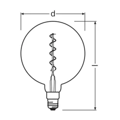 Osram Vintage 1906 LED E27 Globe Filament Guld 200mm 5W 300lm - 820 Extra Varm Vit | Dimbar - Ersättare 40W