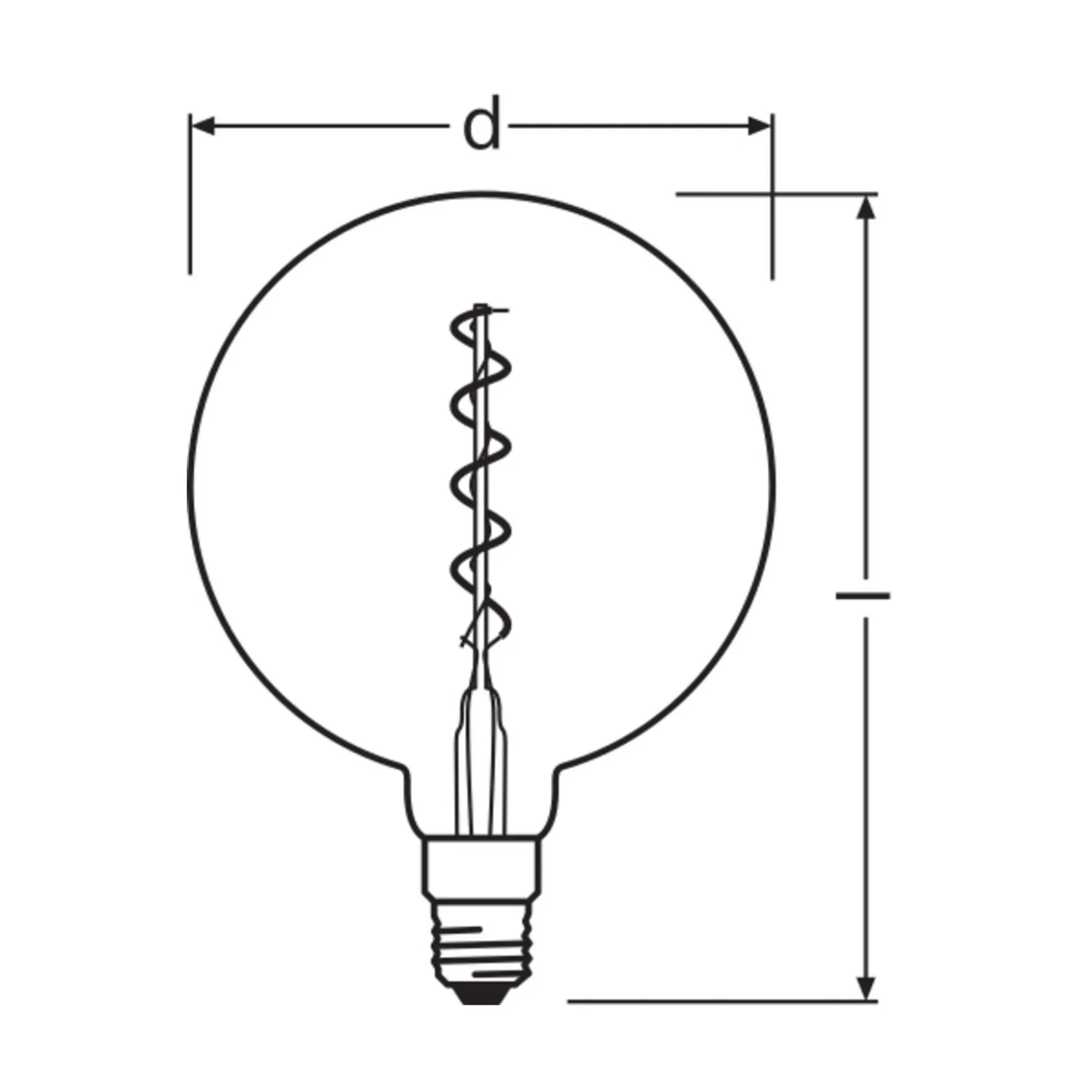 Osram Vintage 1906 LED E27 Globe Filament Guld 200mm 5W 300lm - 820 Extra Varm Vit | Dimbar - Ersättare 40W