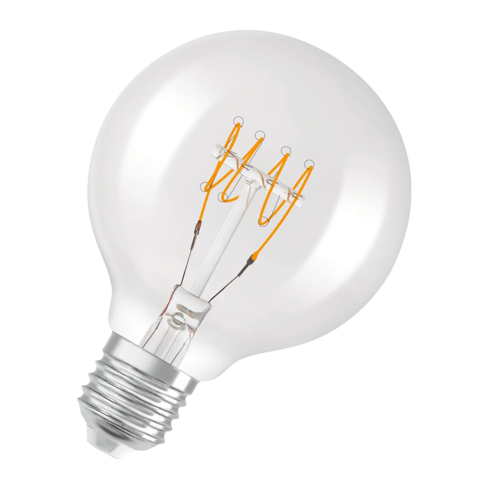 Osram Vintage 1906 LED E27 Globe Filament Klar Slim 4.8W 470lm - 827 Extra Varm Vit | Dimbar - Ersättare 40W