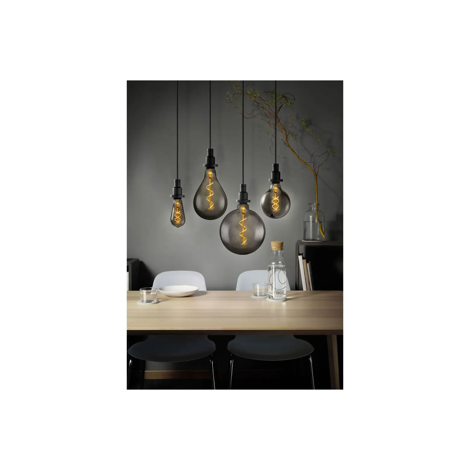 Osram Vintage 1906 LED E27 Globe Filament Smoke 125mm 5W 140lm - 818 Extra Varm Vit | Ersättare 15W