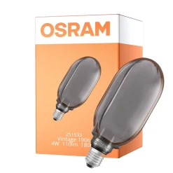 Osram Vintage 1906 LED E27 Globe Filament Smoke 100mm 4W 110lm - 818 Extra Varm Vit | Dimbar - Ersättare 12W