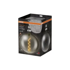 Osram Vintage 1906 LED E27 Globe Filament Smoke 200mm 5W 110lm - 818 Extra Varm Vit | Dimbar - Ersättare 25W