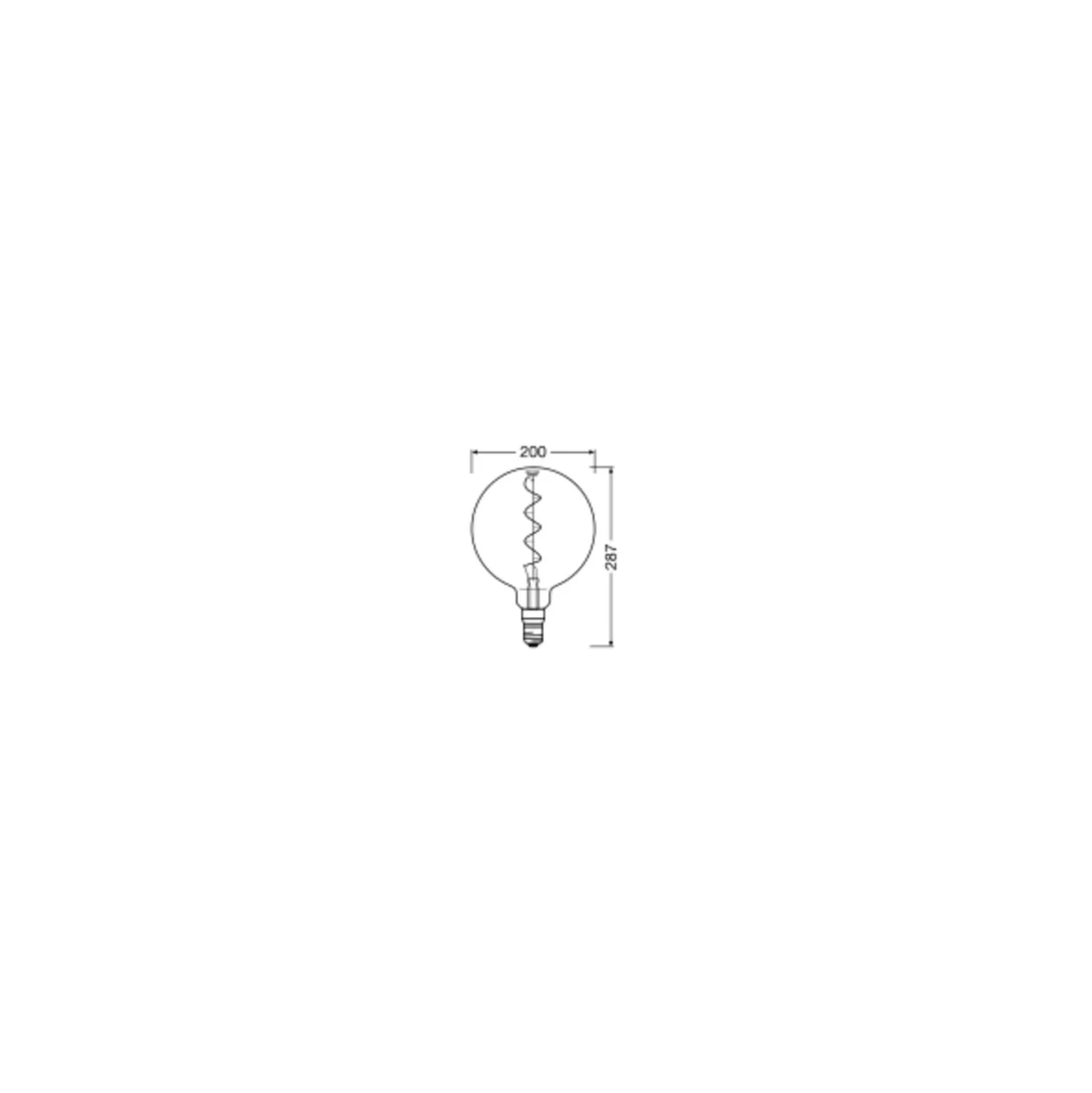 Osram Vintage 1906 LED E27 Globe Filament Smoke 200mm 5W 110lm - 818 Extra Varm Vit | Dimbar - Ersättare 25W