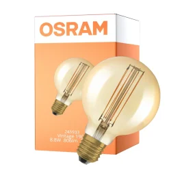 Osram Vintage 1906 LED E27 Globe Filament Gold 95mm 8.8W 806lm - 822 Extra Warm White | Dimmable