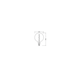 Osram Vintage 1906 LED E27 Globe Filament Gold 200mm 4.8W 400lm - 822 Extra Warm White | Dimmable