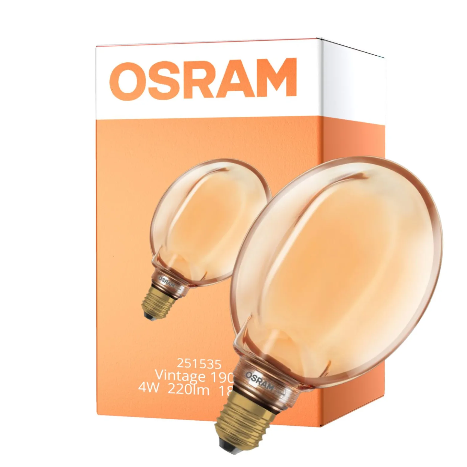Osram Vintage 1906 LED E27 Globe Filament Guld 130mm 4W 220lm - 818 Extra Varm Vit | Dimbar - Ersättare 22W