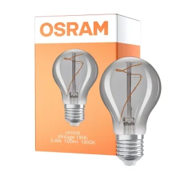 Osram Vintage 1906 LED E27 Pear Filament Smokey 3.4W 100lm - 818 Extra Warm White
