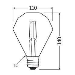 Osram Vintage 1906 LED E27 Päron Filament Guld 4.5W 420lm - 825 Extra Varm Vit | Ersättare 40W