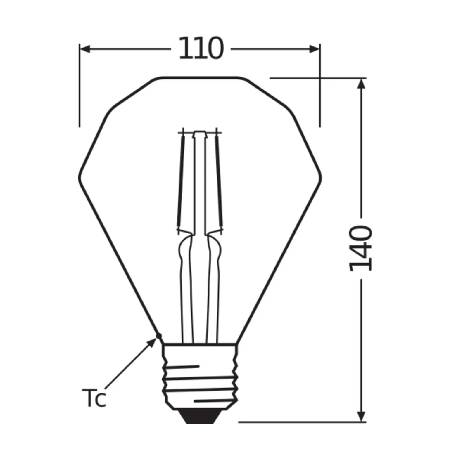 Osram Vintage 1906 LED E27 Päron Filament Guld 4.5W 420lm - 825 Extra Varm Vit | Ersättare 40W
