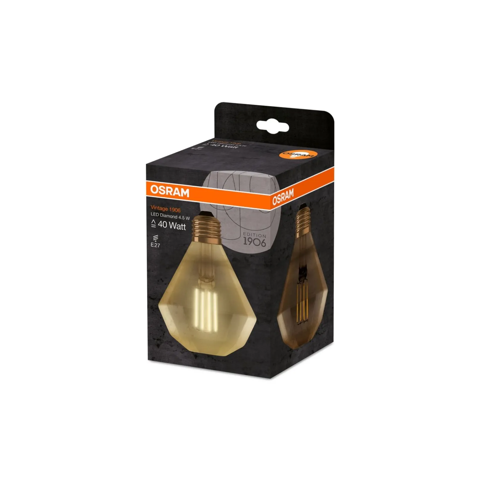 Osram Vintage 1906 LED E27 Päron Filament Guld 4.5W 420lm - 825 Extra Varm Vit | Ersättare 40W