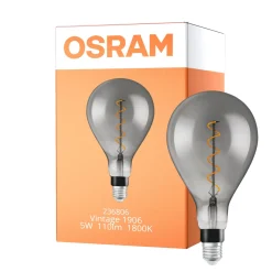Osram Vintage 1906 LED E27 Päron Filament Smoke 5W 110lm - 818 Extra Varm Vit | Ersättare 15W