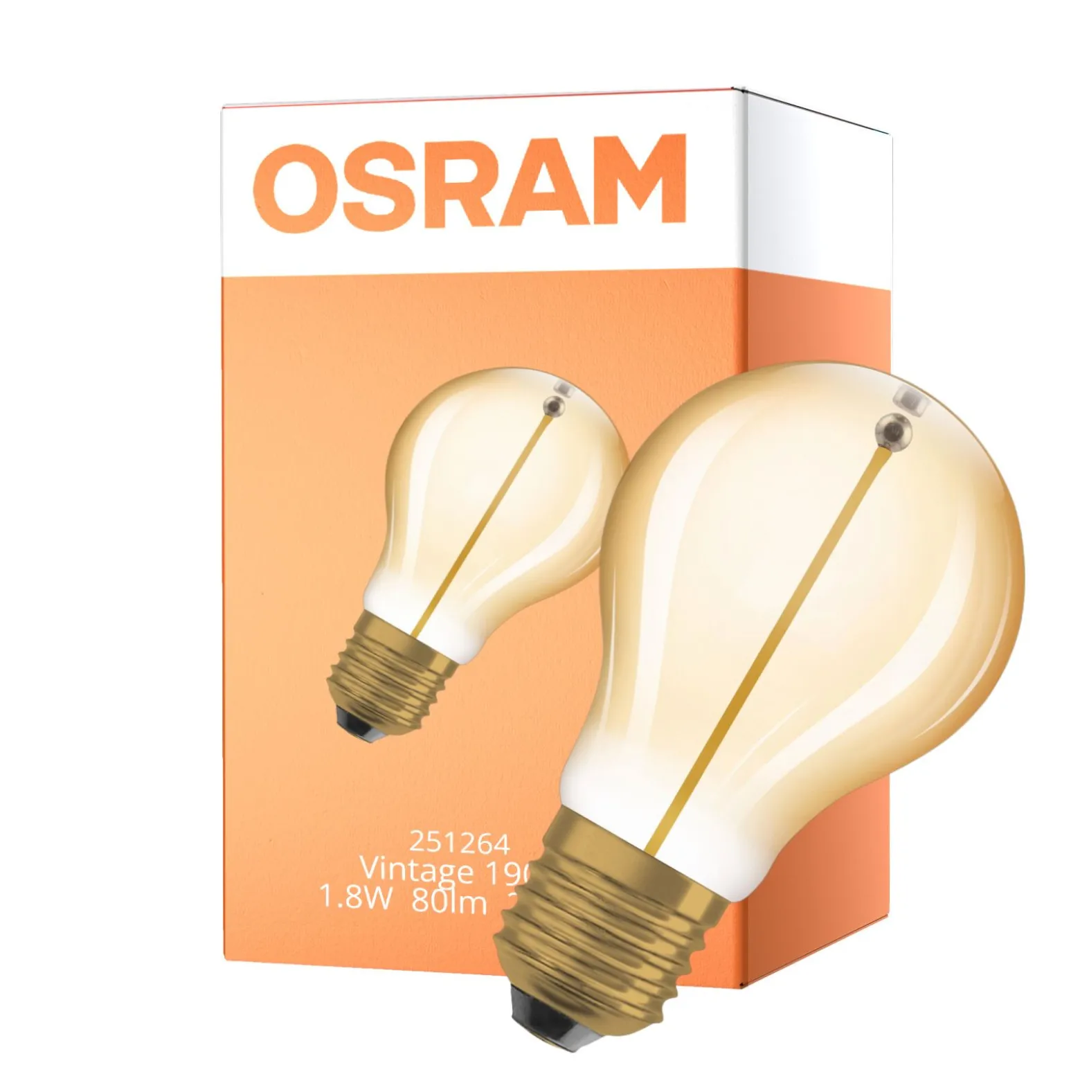 Osram Vintage 1906 LED E27 Special Filament Klar 1.8W 80lm - 827 Extra Varm Vit | Ersättare 15W