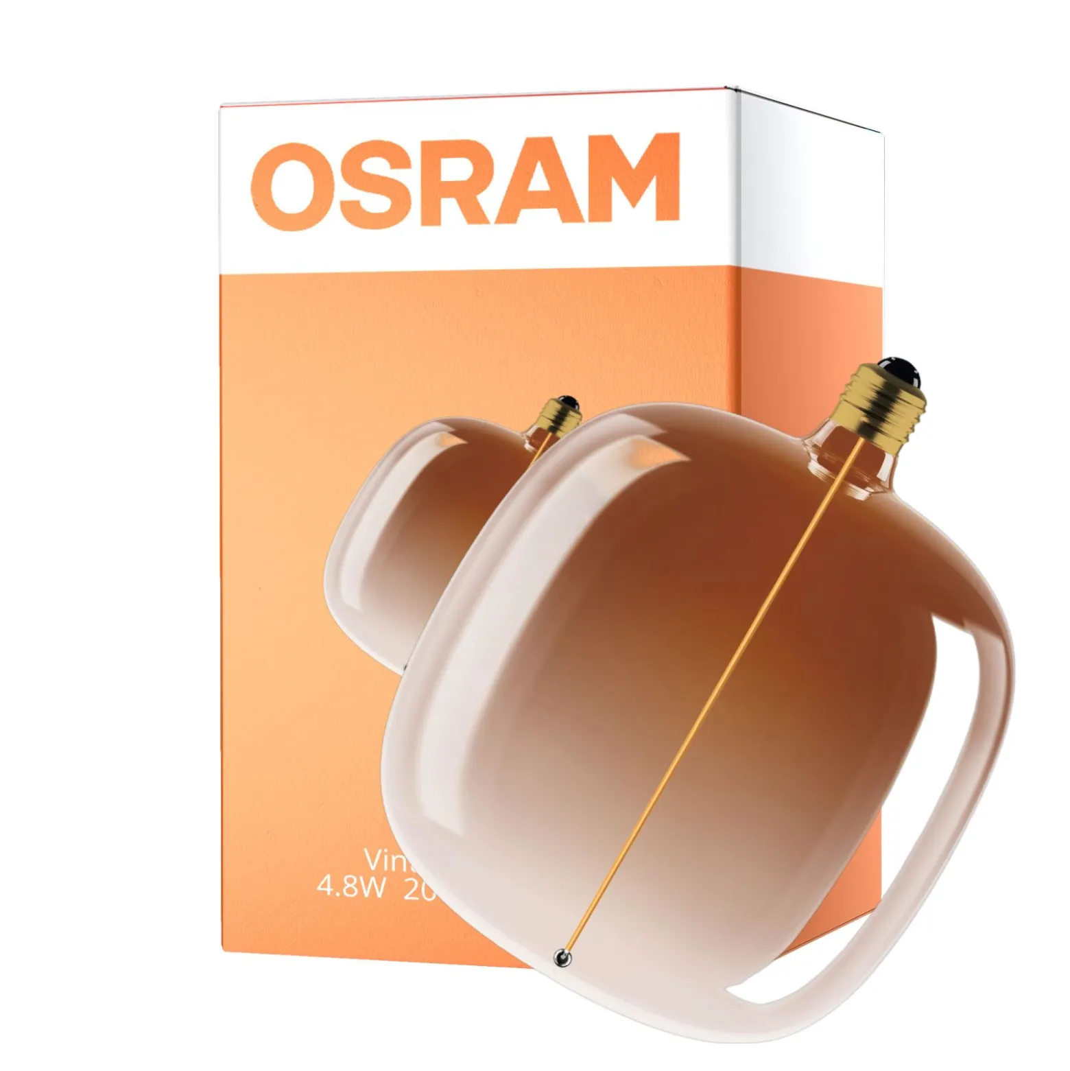 Osram Vintage 1906 LED E27 Special Filament Smoke Tall 4.8W 200lm - 818 Extra Varm Vit | Dimbar - Ersättare 25W