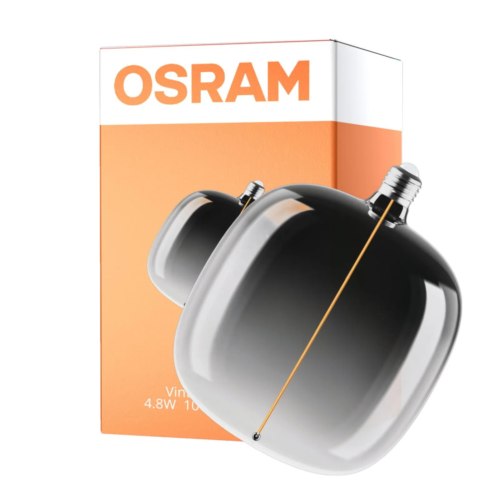 Osram Vintage 1906 LED E27 Special Filament Smoke Tall 4.8W 100lm - 818 Extra Varm Vit | Dimbar - Ersättare 15W