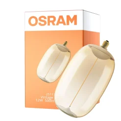 Osram Vintage 1906 LED E27 Special Filament Smoke Tall 12W 500lm - 818 Extra Varm Vit | Dimbar - Ersättare 40W