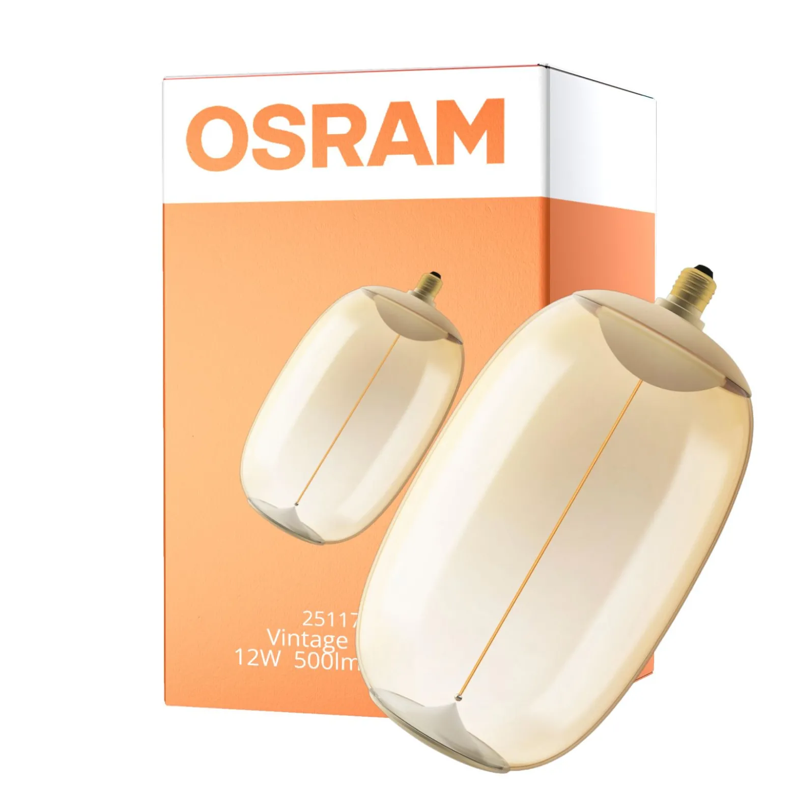 Osram Vintage 1906 LED E27 Special Filament Smoke Tall 12W 500lm - 818 Extra Varm Vit | Dimbar - Ersättare 40W