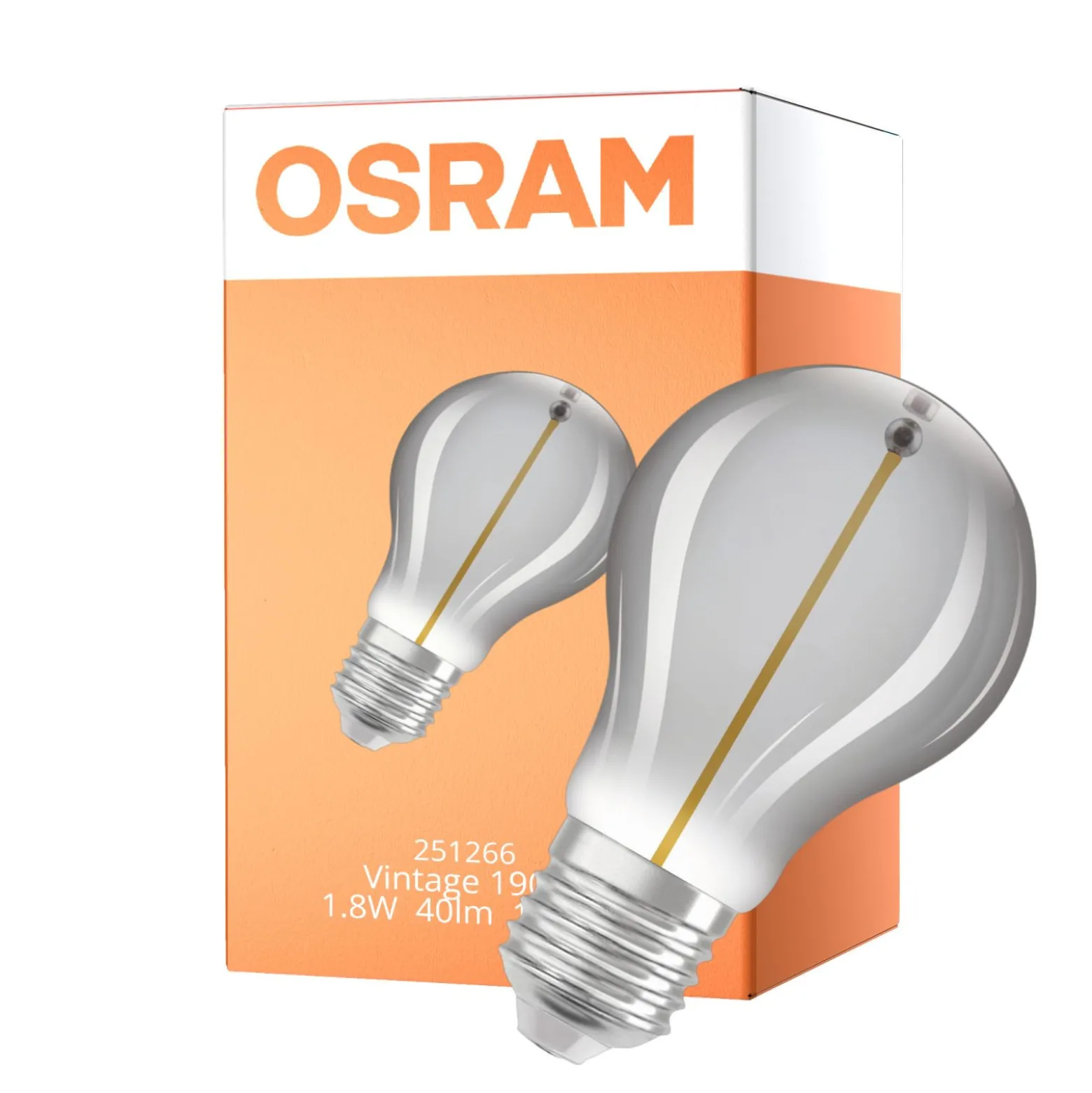 Osram Vintage 1906 LED E27 Special Filament Klar 1.8W 40lm - 818 Extra Varm Vit | Ersättare 15W