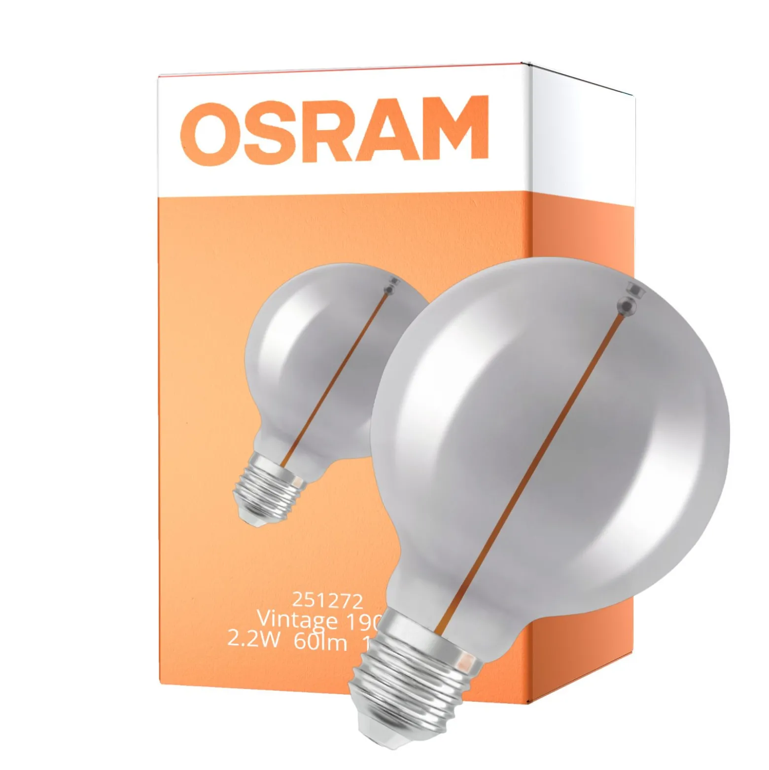 Osram Vintage 1906 LED E27 Special Filament Klar 2.2W Päron 60lm - 818 Extra Varm Vit | Ersättare 15W