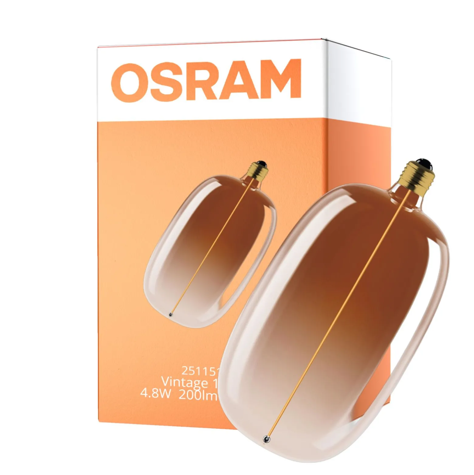 Osram Vintage 1906 LED E27 Special Filament Smoke 4.8W 200lm - 818 Extra Varm Vit | Dimbar - Ersättare 25W