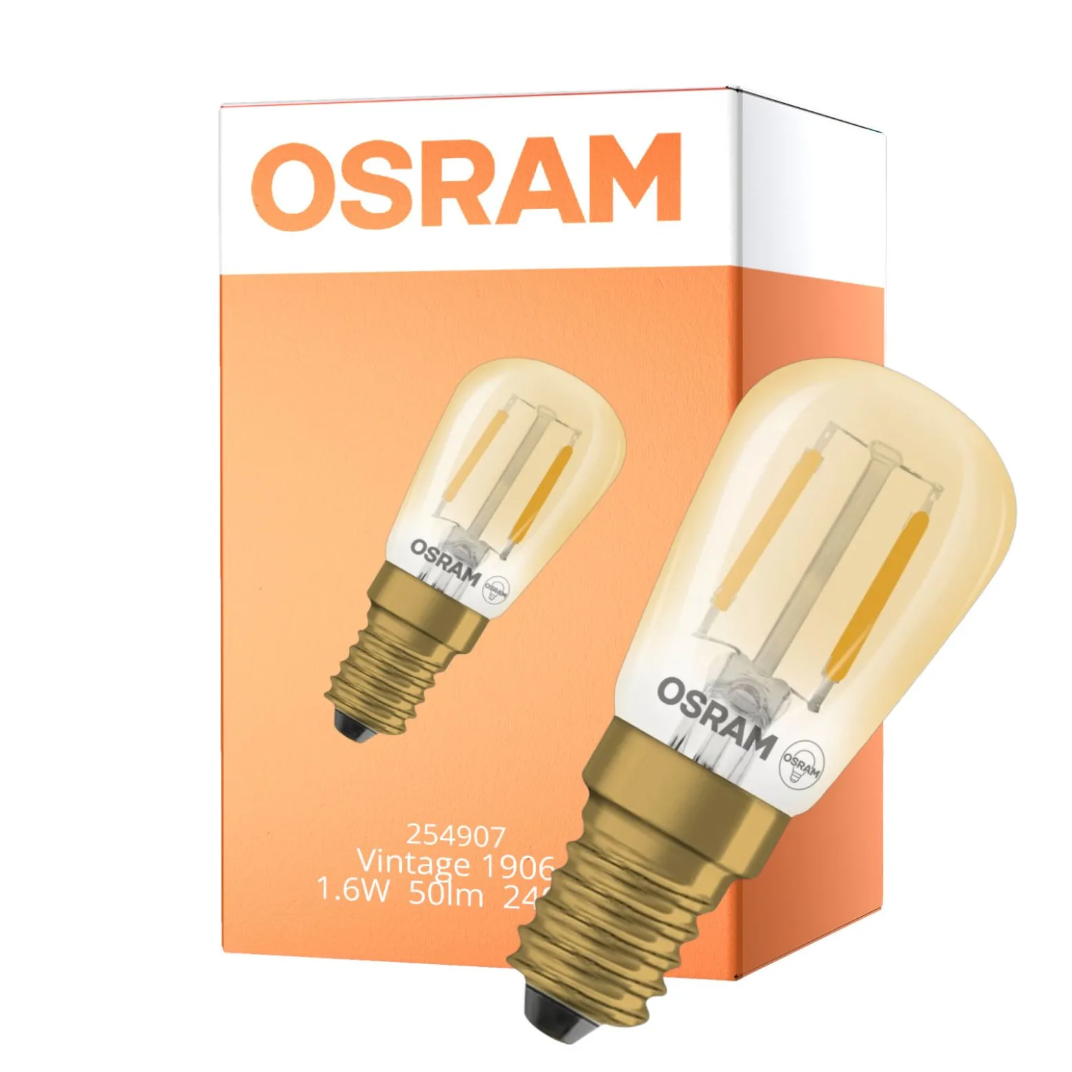 Osram Vintage 1906® LED Special Shapes LED E14 Tubular Ambar 1.6W 50lm - 824 Extra Varm Vit | Ersättare 15W
