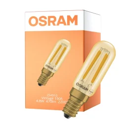 Osram Vintage 1906 LED Special Shapes E14 Tubular Ambar 4.8W 470lm - 822 Extra Varm Vit | Dimbar - Ersättare 40W