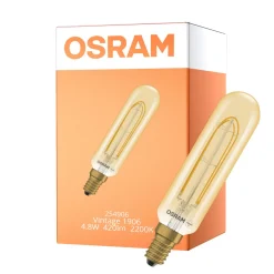 Osram Vintage 1906 LED Special Shapes E14 Tubular Ambar 4.8W 420lm - 822 Extra Varm Vit | Dimbar - Ersättare 40W