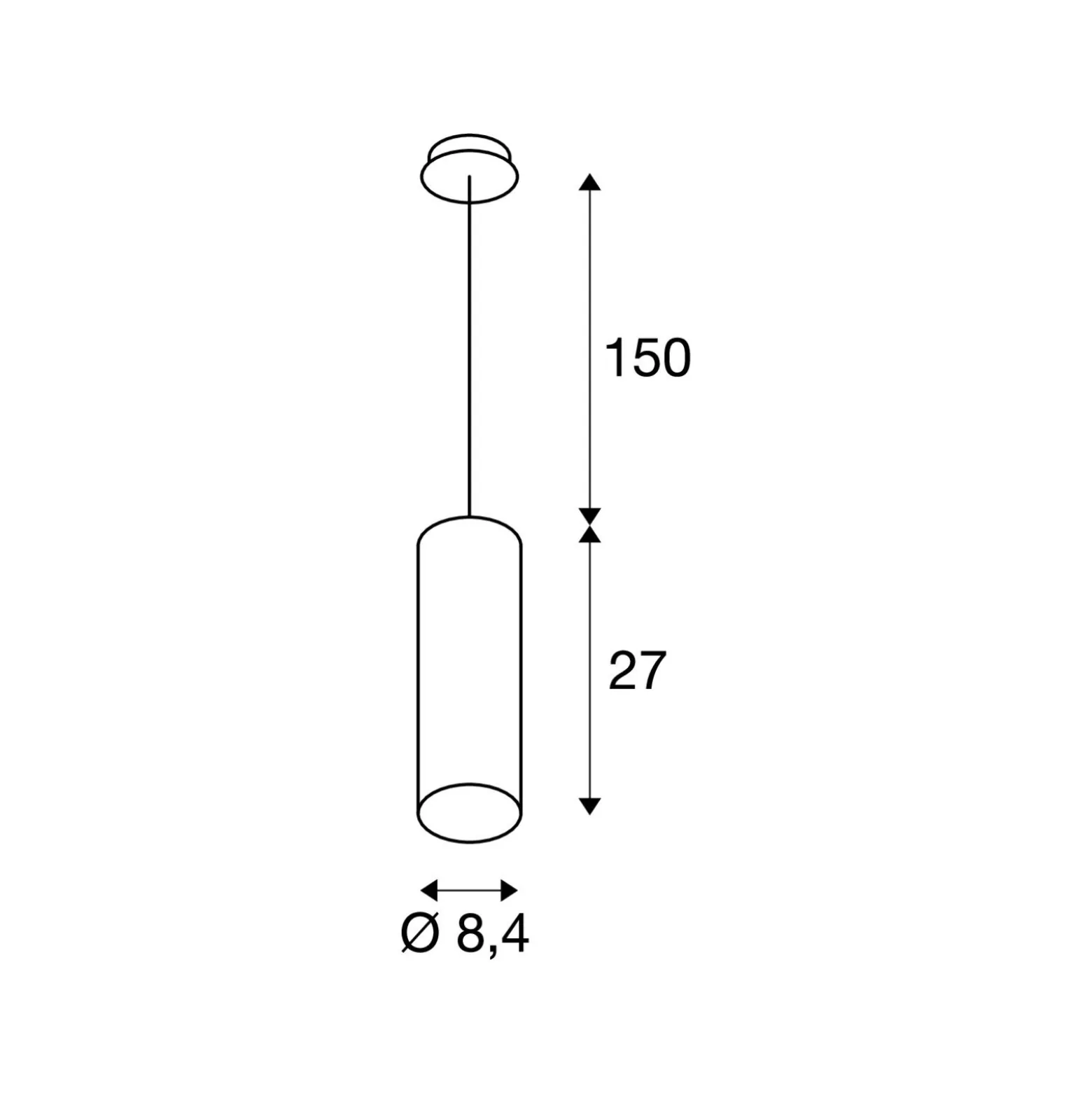 SLV Anela Pendellampa Aluminium Svart 10W 240lm - 930 Varm Vit | Bästa Färgåtergivning - Dimbar