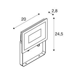 SLV Floodi Strålkastare Aluminium Antracit 48W 5150lm 180D - 830 Varm Vit | Utomhus - IP65 - IK06 - Symmetrisk