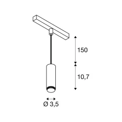 SLV Lalu Pendellampa Aluminium Svart 8W 700lm - 930 Varm Vit | Bästa Färgåtergivning - Dali Dimbar