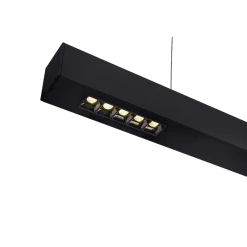 SLV Q-Line Pendellampa Aluminium Svart 93W 4600lm - 940 Kallvit | Bästa Färgåtergivning - UGR<11 - Dimbar