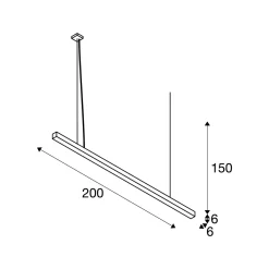 SLV Q-Line Pendellampa Aluminium Vit 93W 4600lm - 940 Kallvit | Bästa Färgåtergivning - UGR<11 - Dimbar