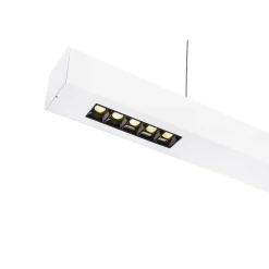 SLV Q-Line Pendellampa Aluminium Vit 93W 4600lm - 940 Kallvit | Bästa Färgåtergivning - UGR<11 - Dimbar