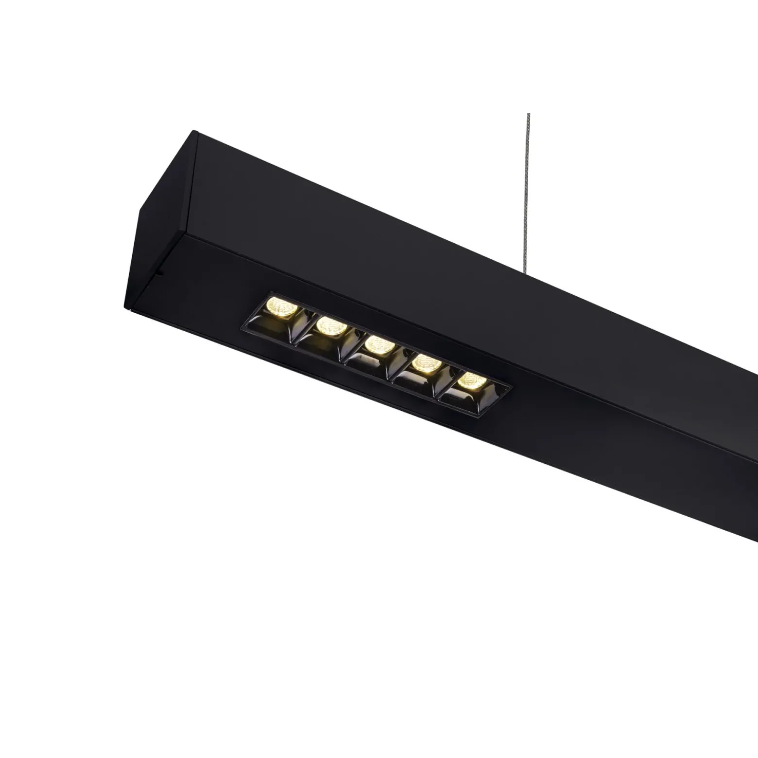 SLV Q-Line Pendellampa Aluminium Svart 46W 2300lm - 940 Kallvit | Bästa Färgåtergivning - UGR<11 - Dimbar