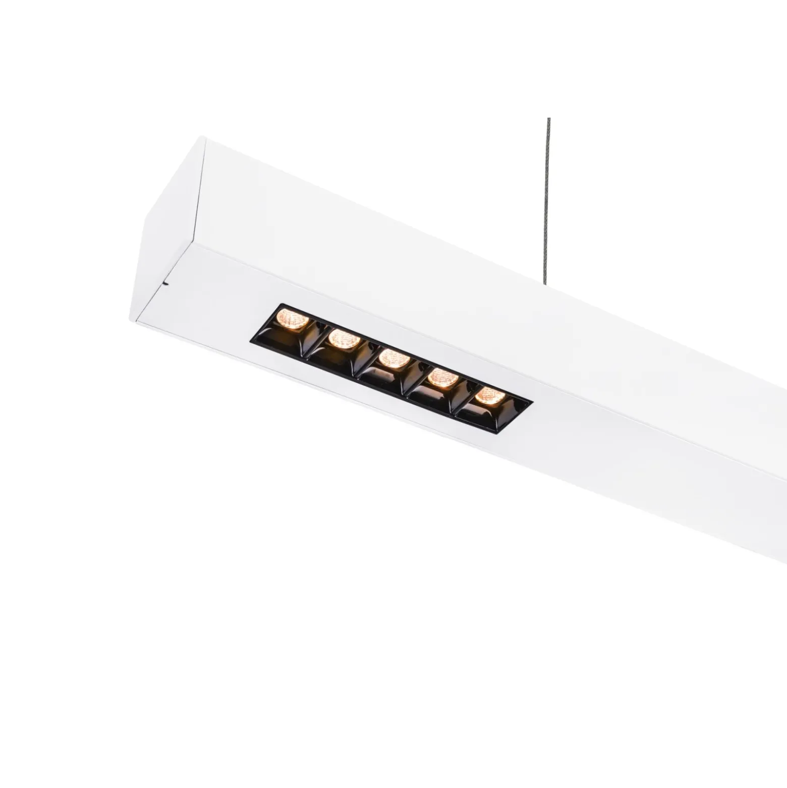 SLV Q-Line Pendellampa Aluminium Vit 46W 2100lm - 930 Varm Vit | Bästa Färgåtergivning - UGR<11 - Dimbar