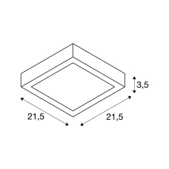 SLV Senser Wall/Taklampa Aluminium Vit 15W 1140lm - 930 Varm Vit | Bästa Färgåtergivning - Dimbar