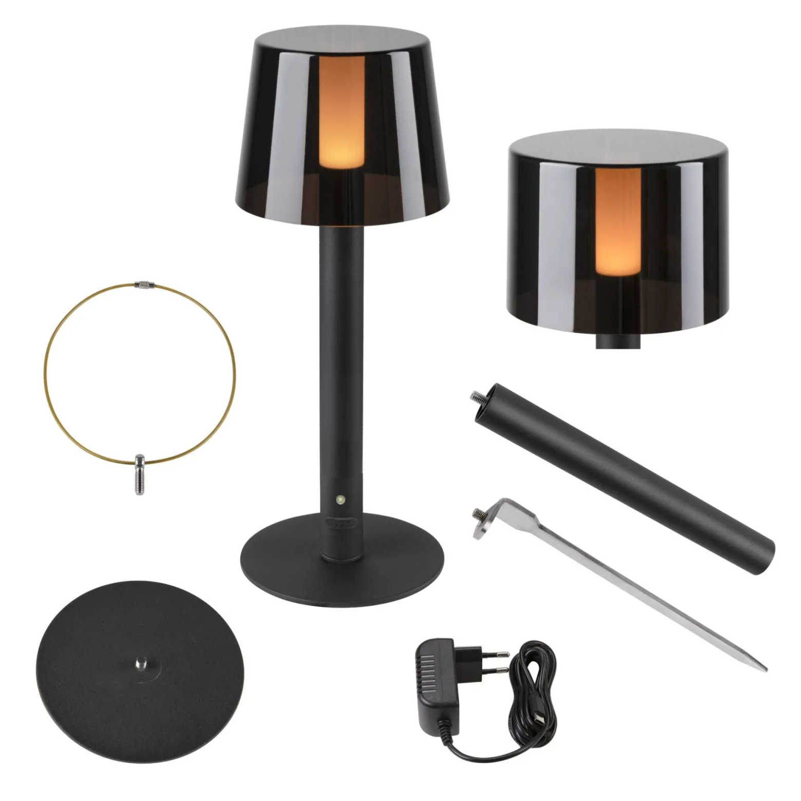 SLV Taha Bordslampa Aluminium Svart 5W 200lm - 827 Extra Varm Vit | - IP65 - Touchdimmerbar