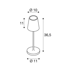 SLV Vinolina Two Bordslampa Aluminium Vit 2W 140lm - 822-827-830 CCT | IP65 - Touchdimmerbar