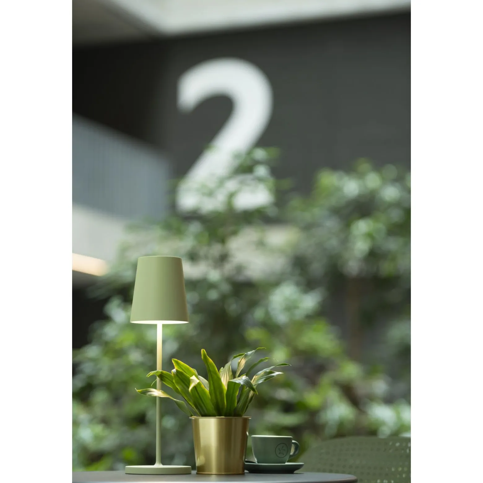 SLV Vinolina Two Bordslampa Aluminium Grön 2W 140lm - 822-827-830 CCT | IP65 - Touchdimmerbar