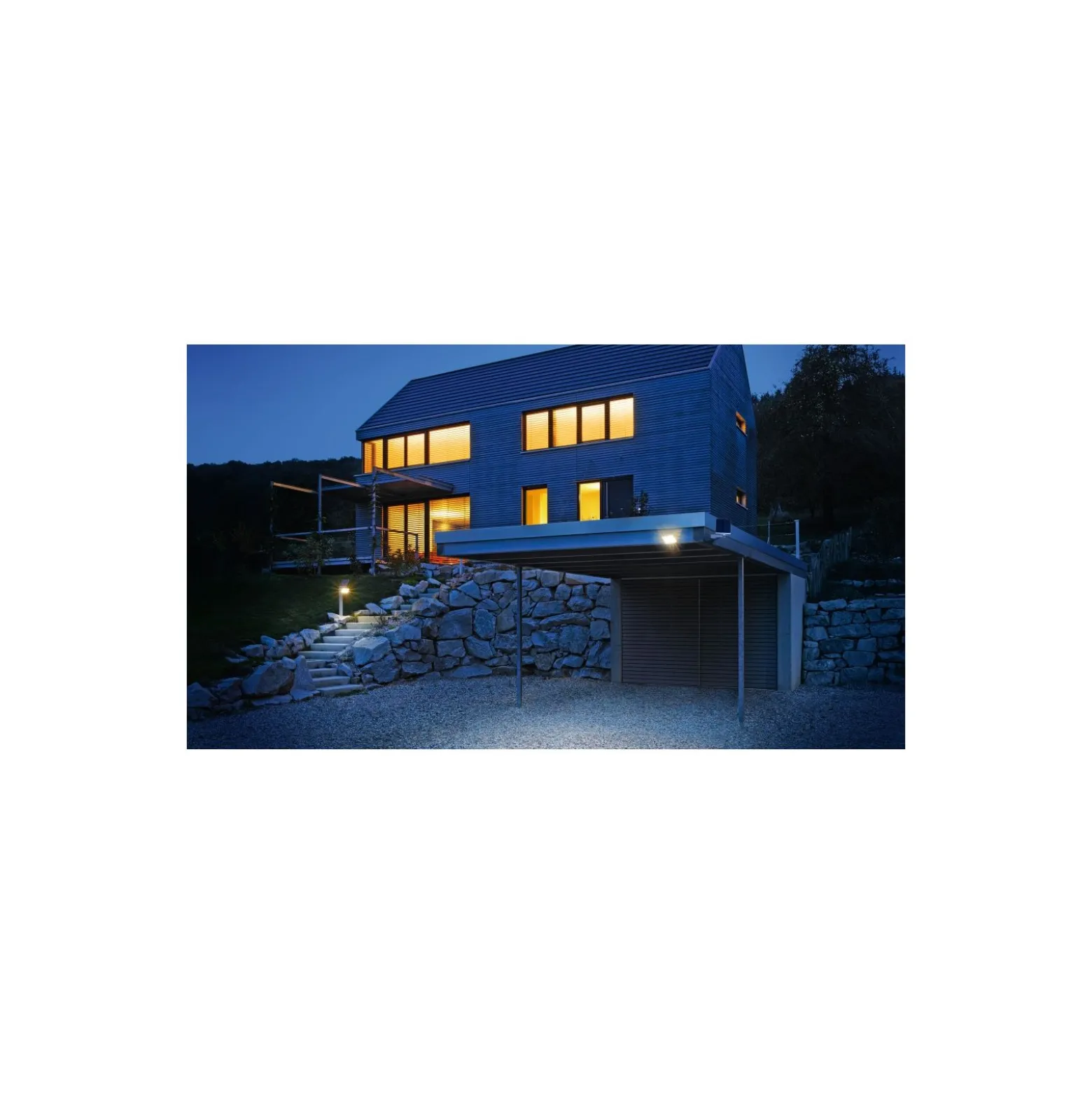 Steinel LED Vägglampa XSolar L-S Silver 150lm - 830 Varm Vit | Solar - Rörelse- Och Ljussensor