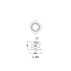 THORNeco LED Spot LILY Svart 6W 600lm 38D - 940 Kallvit | 82mm - Utskärning 68mm - IP44 - Bästa färgåtergivning - Dimbar