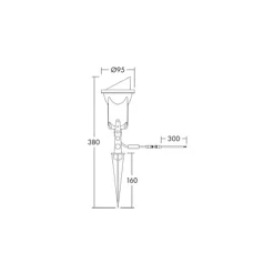 THORNeco LED Spot MARY GARDEN Glas Svart 8W 500lm - 830 Varm Vit | Utskärning 95mm - IP66