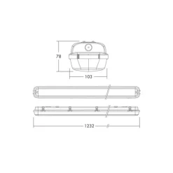 THORNeco LED Allmänbruksarmatur Vattentät Julie 38W 4200lm - 840 Kallvit | 120cm