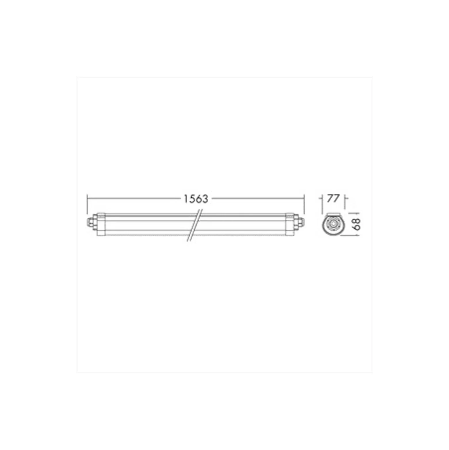 THORNeco LED Allmänbruksarmatur Vattentät Lucy 54W 6000lm - 830 Varm Vit | 150cm - Kabelgenomföring