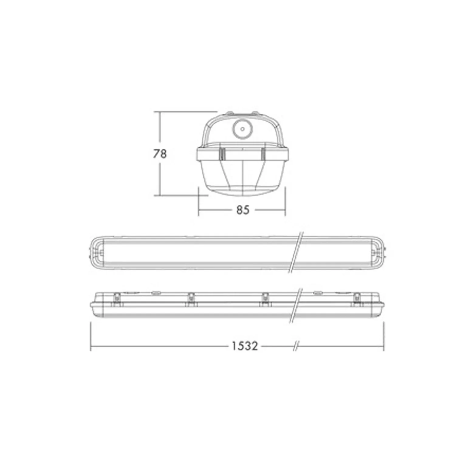 THORNeco LED Allmänbruksarmatur Vattentät Julie 38W 4200lm - 840 Kallvit | 150cm - 3 Timmar Nödbelysning - Rörelse- Och Ljussensor