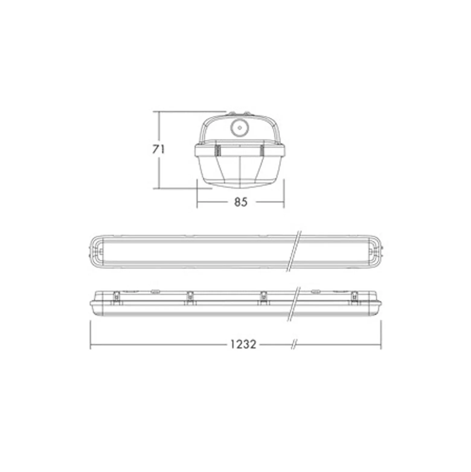 THORNeco LED Allmänbruksarmatur Vattentät Julie 38W 4200lm - 840 Kallvit | 120cm - 3 Timmar Nödbelysning