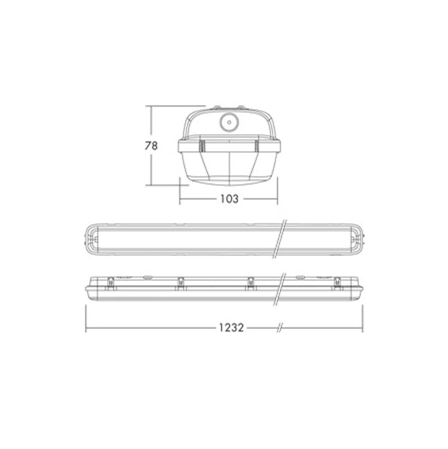 THORNeco LED Allmänbruksarmatur Vattentät Julie 38W 4200lm - 840 Kallvit | 120cm - Rörelse- Och Ljussensor