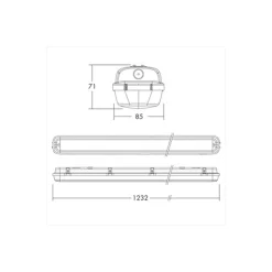 THORNeco LED Allmänbruksarmatur Vattentät Julie 28W 3200lm - 840 Kallvit | 120cm - 3 Timmar Nödbelysning