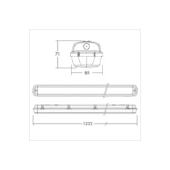 THORNeco LED Allmänbruksarmatur Vattentät Julie 28W 3200lm - 840 Kallvit | 120cm